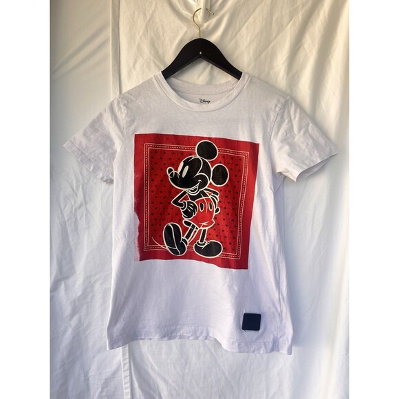 Disney Mickey Mouse x Coach T-Shirt Womens Size XS Limited Edition Leather Patch - Picture 1 of 7